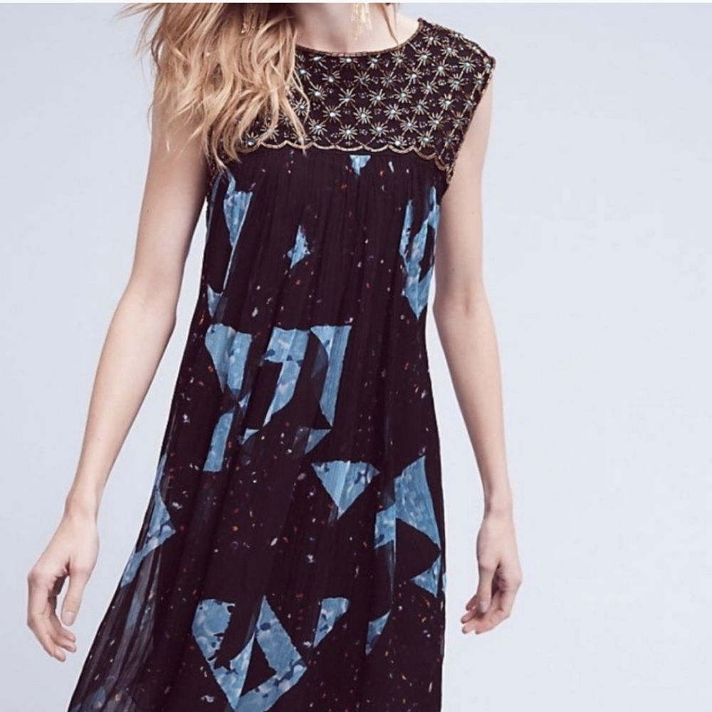 Moulinette Soeurs Black and Blue Asymmetrical Dress